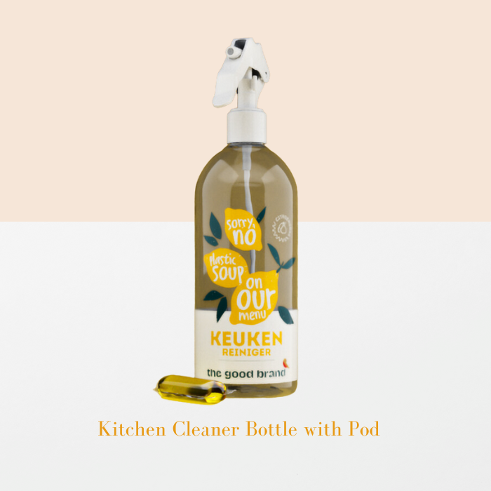 4 recycled plastic bottles, each pre-loaded with a specialized cleaning pod. Just add water to activate the cleaner and get started!
Bathroom: Tough on soap scum and grime.
Glass/Shiny Surfaces: Streak-free shine for glass and mirrors.
Kitchen: Effortlessly cuts through grease and kitchen messes.
All-Purpose: Ideal for everyday surfaces throughout your home.